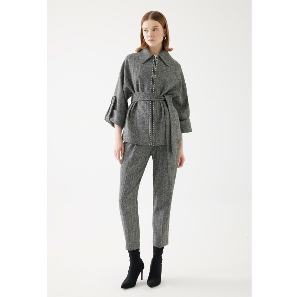 Ellen Tracy Tweed Style Slip-On Pants/Trousers